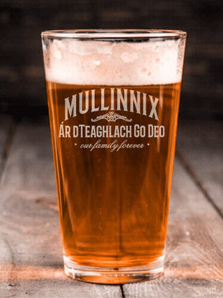 Family Forever : Pint Glasses - Engraved