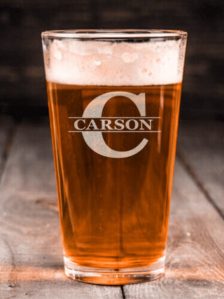 Family Monogram : Pint Glasses - Engraved