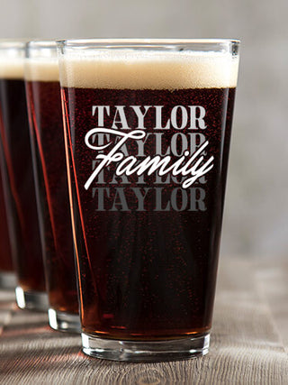 Family Repeat : Pint Glasses - Color Printed