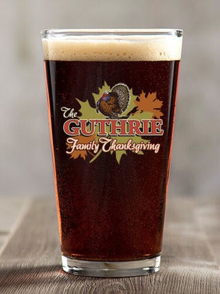 Family Thanksgiving : Pint Glasses - Color Printed