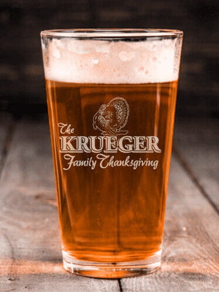 Family Thanksgiving : Pint Glasses - Engraved