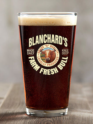 Farm Fresh Bull : Pint Glasses - Color Printed