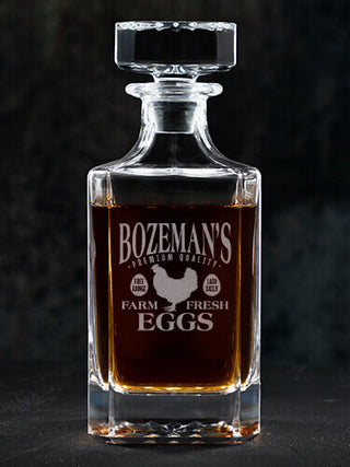 Farm Fresh Eggs : Whiskey Decanter - Engraved