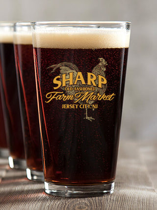 Farm Market : Pint Glasses - Color Printed