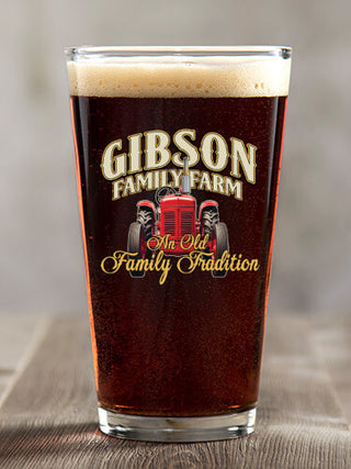 Farming Family Tradition : Pint Glasses - Color Printed