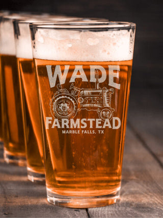 Farmstead : Pint Glasses - Engraved
