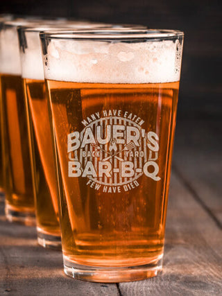 Few Have Died BBQ : Pint Glasses - Engraved