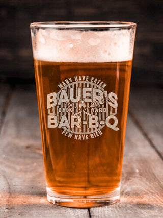 Few Have Died BBQ : Pint Glasses - Engraved