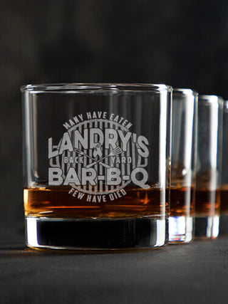 Few Have Died BBQ : Rocks Glasses - Engraved
