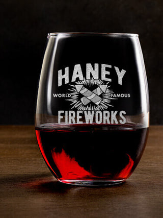 Fireworks : Stemless Wine Glasses - Engraved