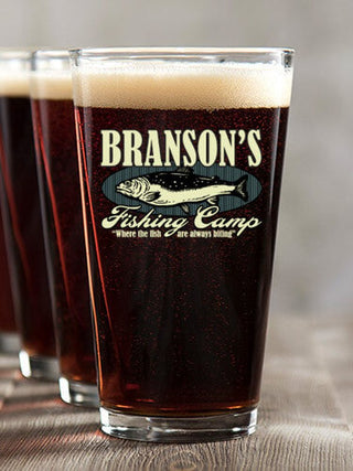 Fishing Camp : Pint Glasses - Color Printed