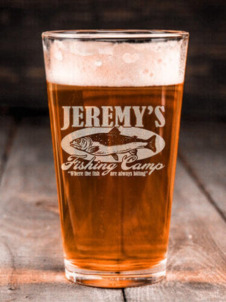 Fishing Camp : Pint Glasses - Engraved