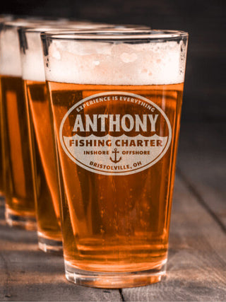 Fishing Charter : Pint Glasses - Engraved