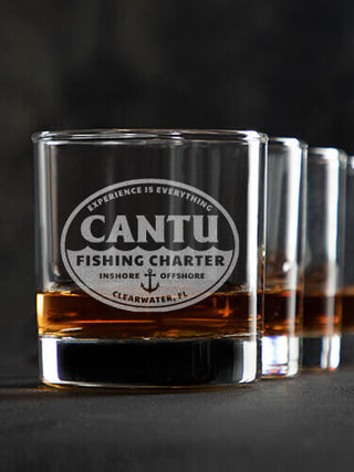 Fishing Charter : Rocks Glasses - Engraved