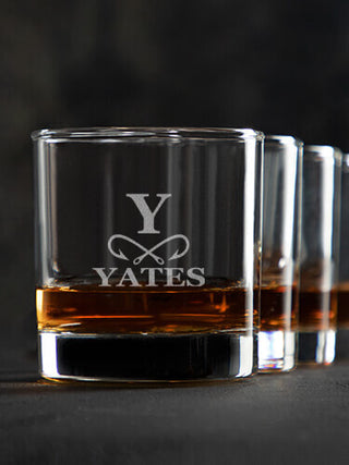 Fishing Monogram : Rocks Glasses - Engraved