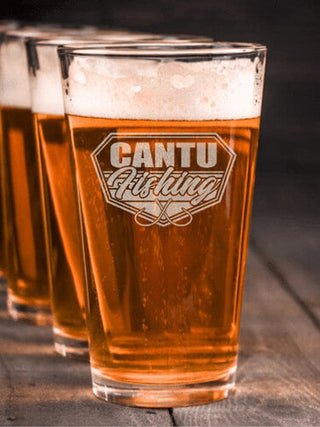Fishing : Pint Glasses - Engraved
