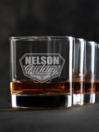 Fishing : Rocks Glasses - Engraved
