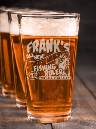 Fishing Ruler : Pint Glasses - Engraved
