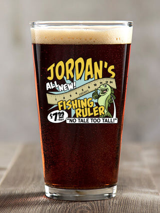 Fishing Ruler : Pint Glasses - Color Printed