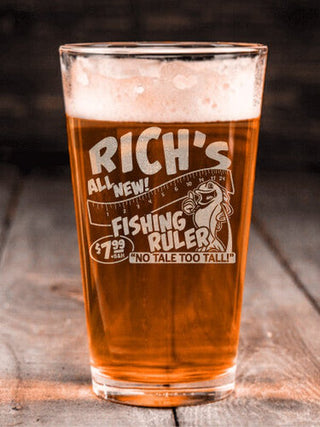 Fishing Ruler : Pint Glasses - Engraved