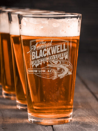 Fishing Trip : Pint Glasses - Engraved