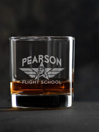 Flight School : Rocks Glasses - Engraved
