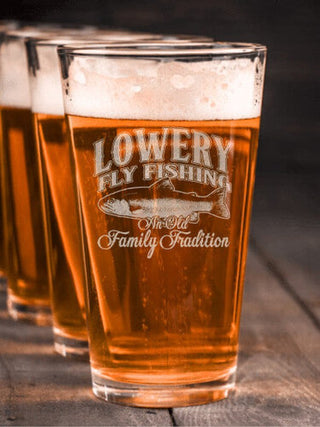 Fly Fishing Family Tradition : Pint Glasses - Engraved