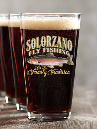 Fly Fishing Family Tradition : Pint Glasses - Color Printed
