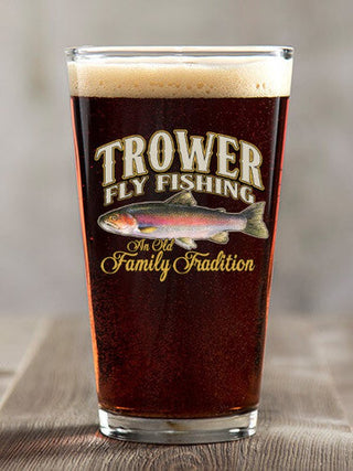 Fly Fishing Family Tradition : Pint Glasses - Color Printed