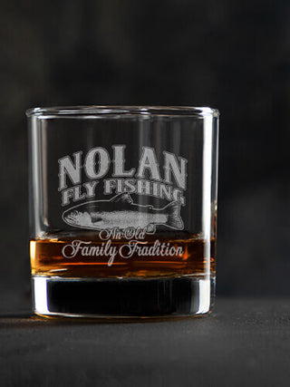 Fly Fishing Family Tradition : Rocks Glasses - Engraved