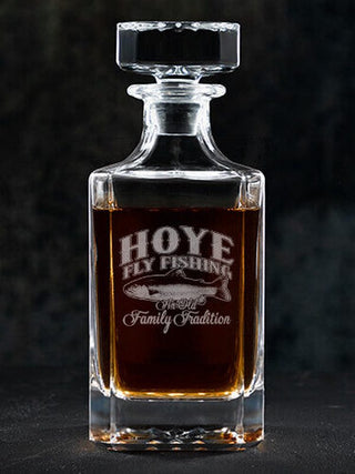 Fly Fishing Family Tradition : Whiskey Decanter - Engraved