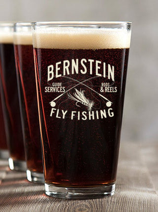 Fly Fishing Guide : Pint Glasses - Color Printed