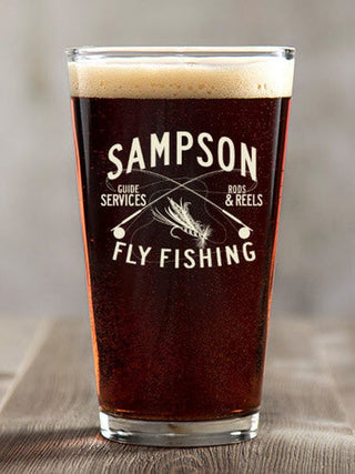 Fly Fishing Guide : Pint Glasses - Color Printed