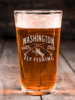 Fly Fishing Guide : Pint Glasses - Engraved