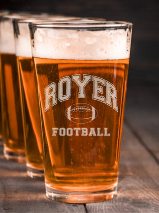 Football : Pint Glasses - Engraved