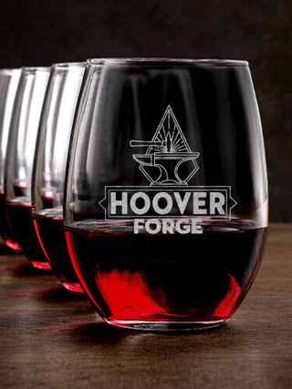 Forge : Stemless Wine Glasses - Engraved