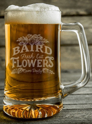 Fresh Cut Flowers : Beer Mugs - Engraved