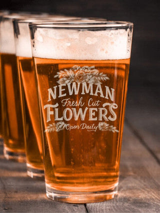 Fresh Cut Flowers : Pint Glasses - Engraved