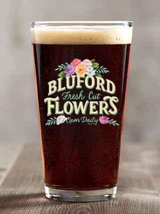 Fresh Cut Flowers : Pint Glasses - Color Printed