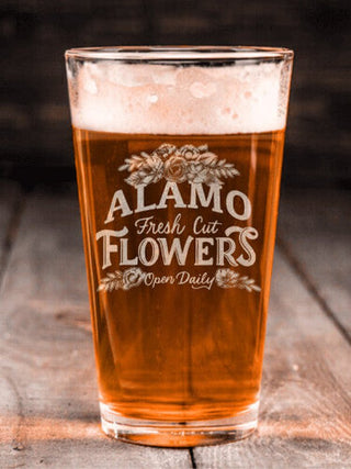 Fresh Cut Flowers : Pint Glasses - Engraved