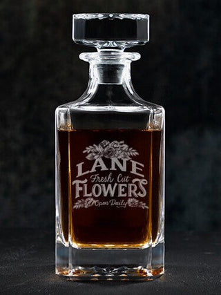 Fresh Cut Flowers : Whiskey Decanter - Engraved