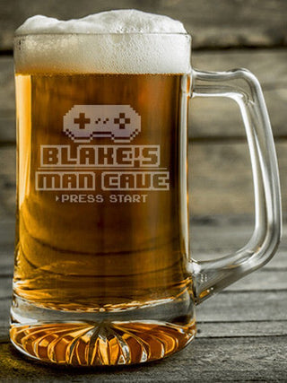 Gamer Man Cave : Beer Mugs - Engraved