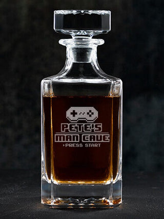 Gamer Man Cave : Whiskey Decanter - Engraved