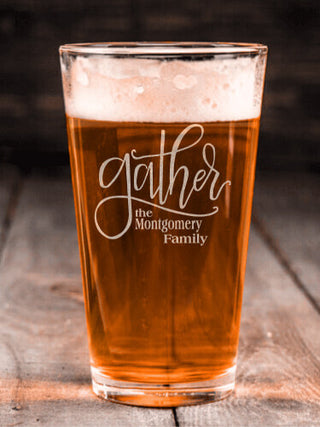 Gather : Pint Glasses - Engraved