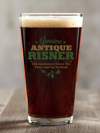 Genuine Antique Gardener : Pint Glasses - Color Printed