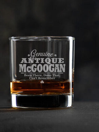 Genuine Irish Antique : Rocks Glasses - Engraved