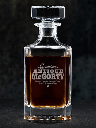 Genuine Irish Antique : Whiskey Decanter - Engraved