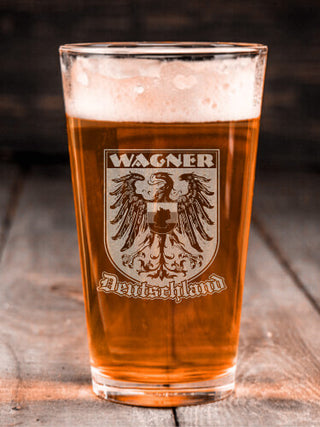 German Eagle : Pint Glasses - Engraved