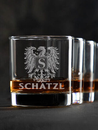 German Monogram : Rocks Glasses - Engraved