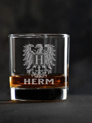 German Monogram : Rocks Glasses - Engraved